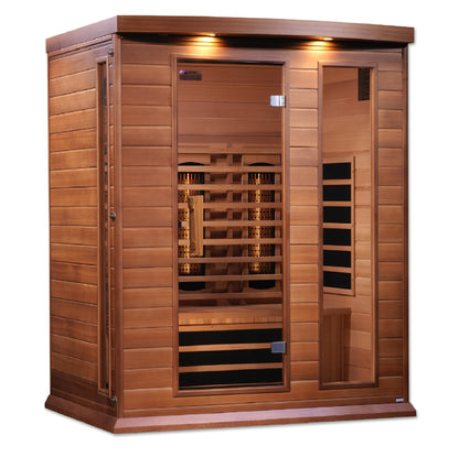 Maxxus 3-Person Full Spectrum Near Zero EMF Infrared Sauna - Canadian Red Cedar